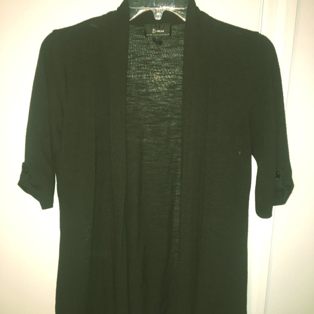 Women's Black Half Sleeve Cardigan